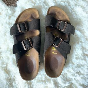 Dark Brown Suede Leather Birkenstock’s